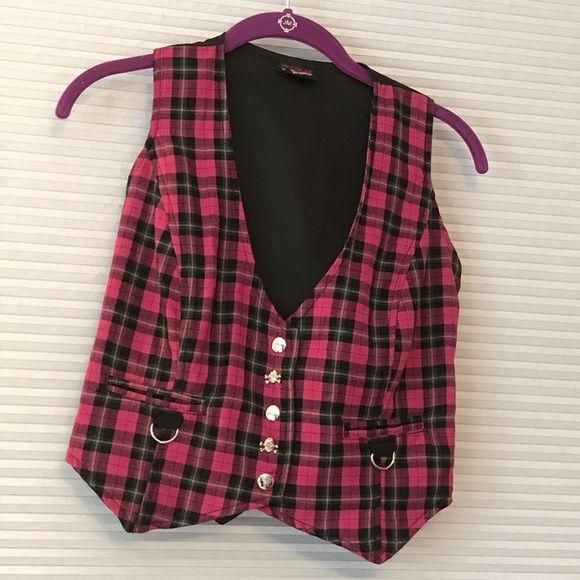 Coats | Pink Plaid Vest | Poshmark